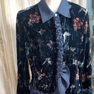 Velvet Butterfly Two Piece Skirt Set